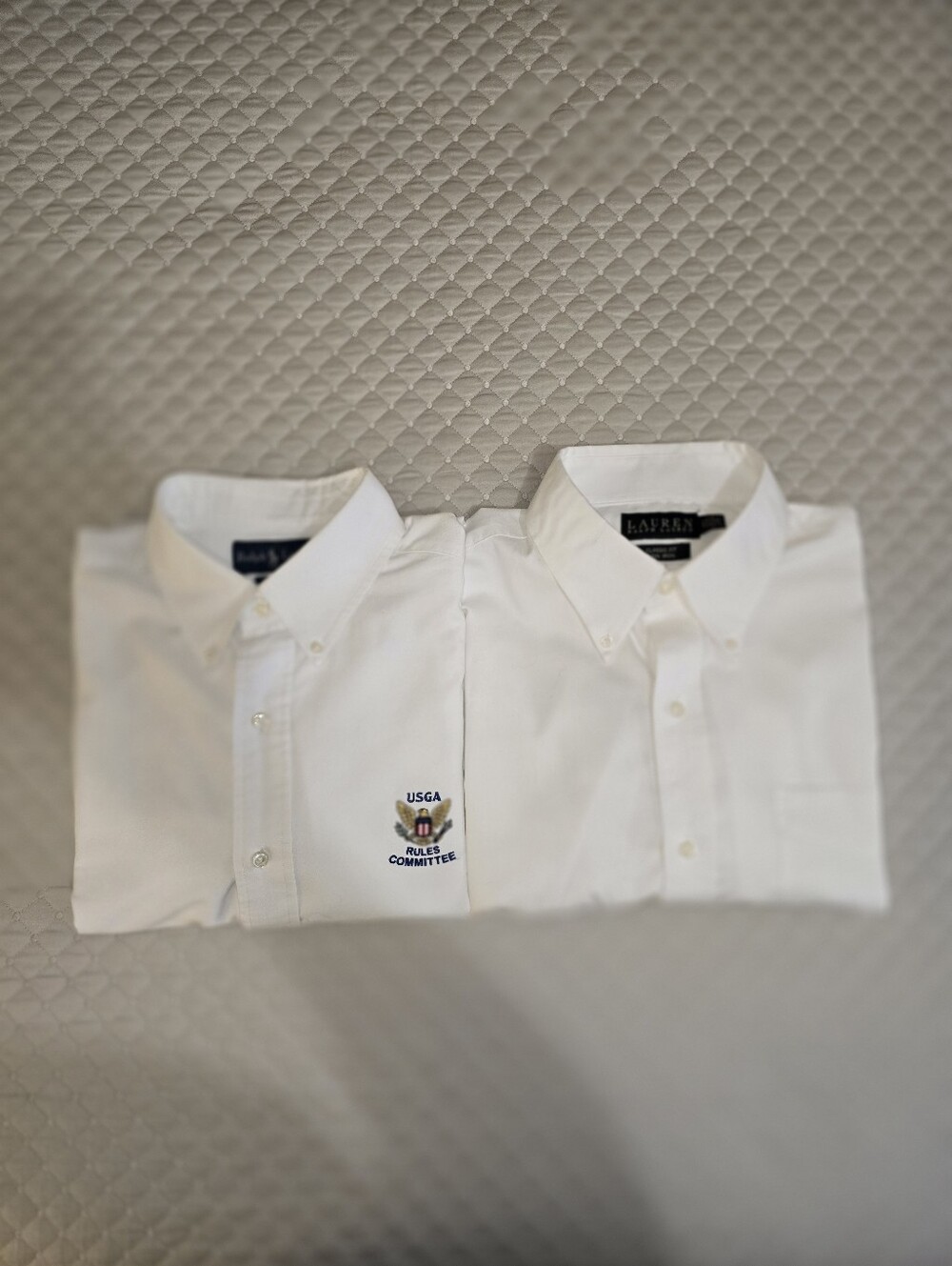 BUNDLE (2) Lg Ralph Lauren Classic White Men's Dress Shirt - Long Sleeve (DEAL)